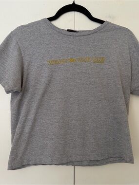 Women's Cropped Vintage Y2K 90s Rusty Made In U.S.A. T-Shirt Baggy
